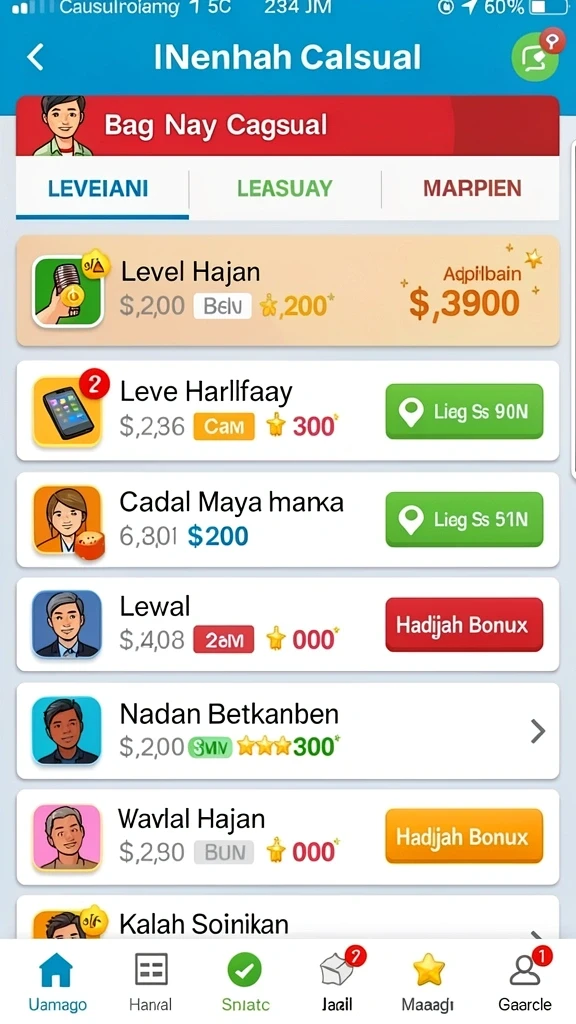 Tampilan menu utama yang menarik dan mudah dinavigasi.