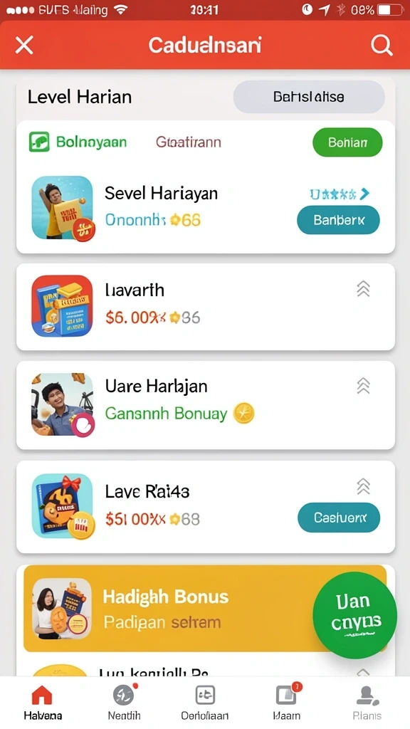 Tampilan antarmuka HOKIBONUS yang menarik dan sederhana.