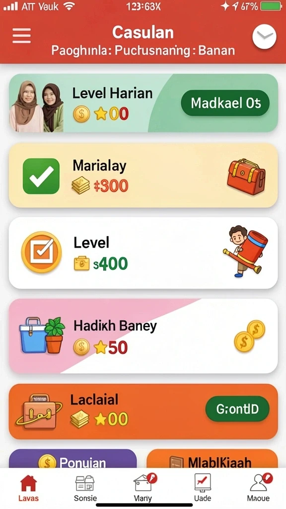 Fitur sosial untuk berinteraksi dengan pemain lain.