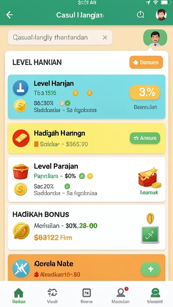 Screenshot tampilan antarmuka pengguna yang menarik.