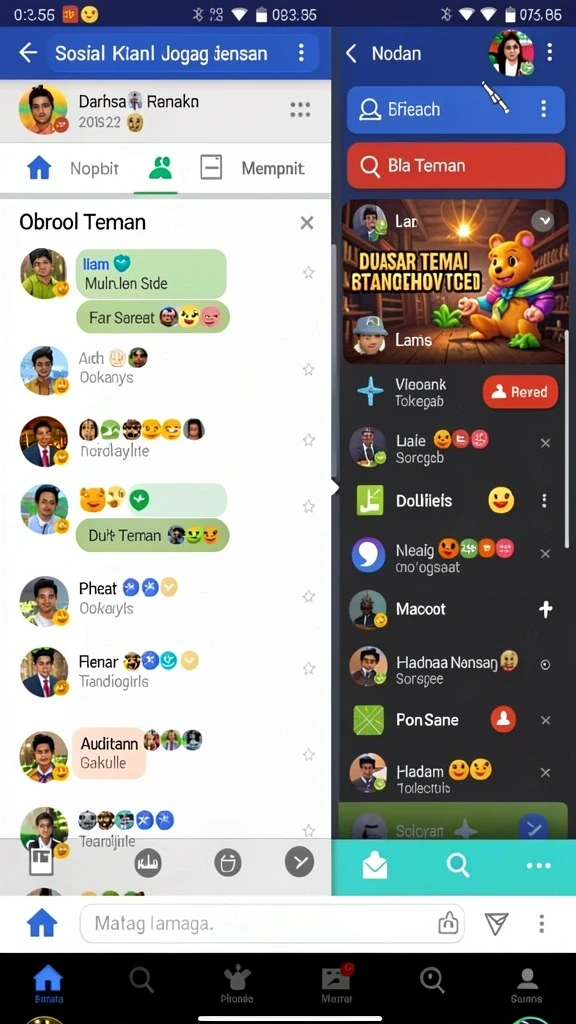 Grafis yang menarik dan warna yang cerah.