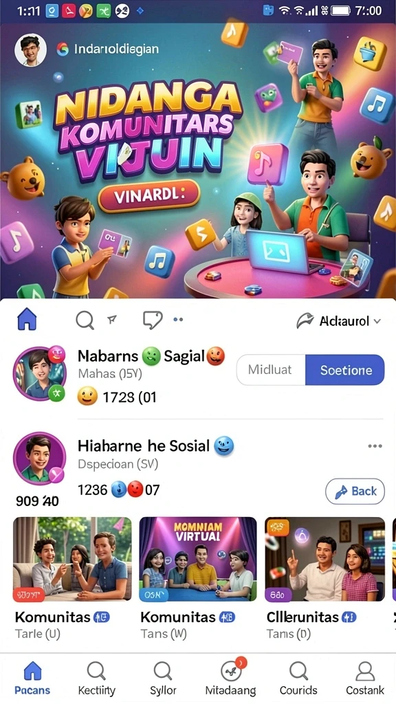Tampilan layar utama dengan berbagai pilihan slot.